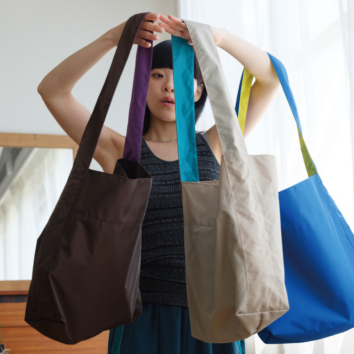 square bag / blue